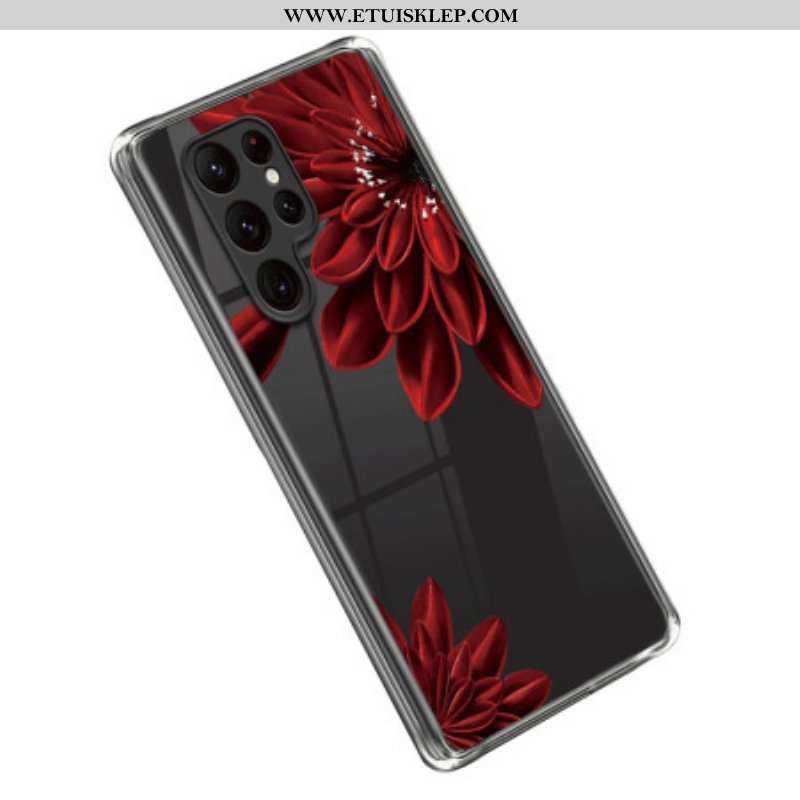Futerały do Samsung Galaxy S23 Ultra 5G Czerwone Kwiaty